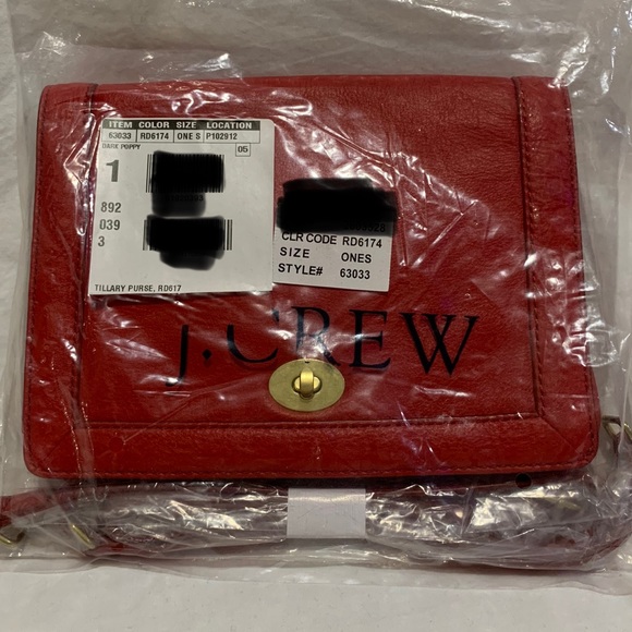 J. CREW Tillary Purse Crossbody Clutch Poppy Red - Picture 12 of 14